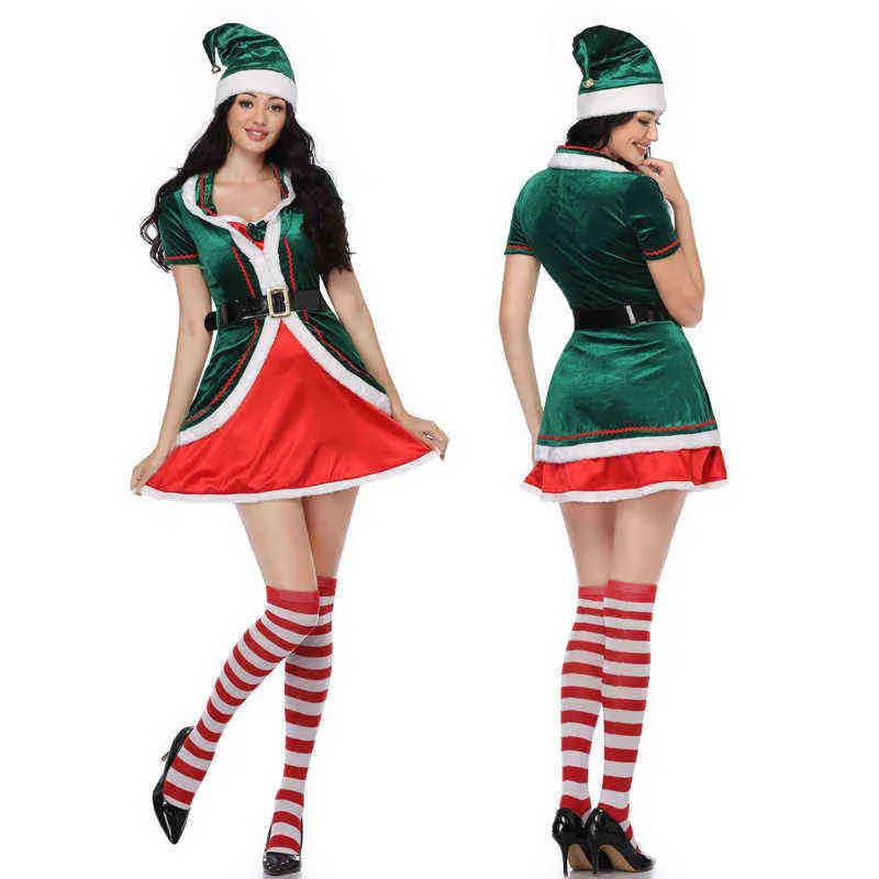 Stage desgaste Falso Two Salia de Natal com Vestidos de Hat Roupos de Performance de Barra de Desempenho T220901