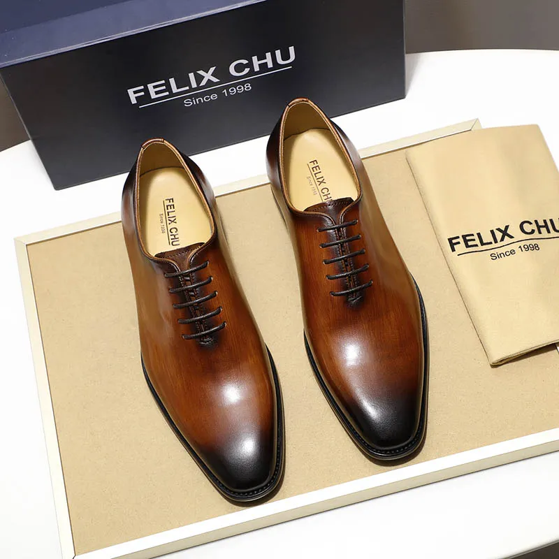 Chaussures Oxford en cuir véritable pour hommes, marque de luxe de styliste, coupe complète, noir et marron, chaussures formelles de bureau et d'affaires