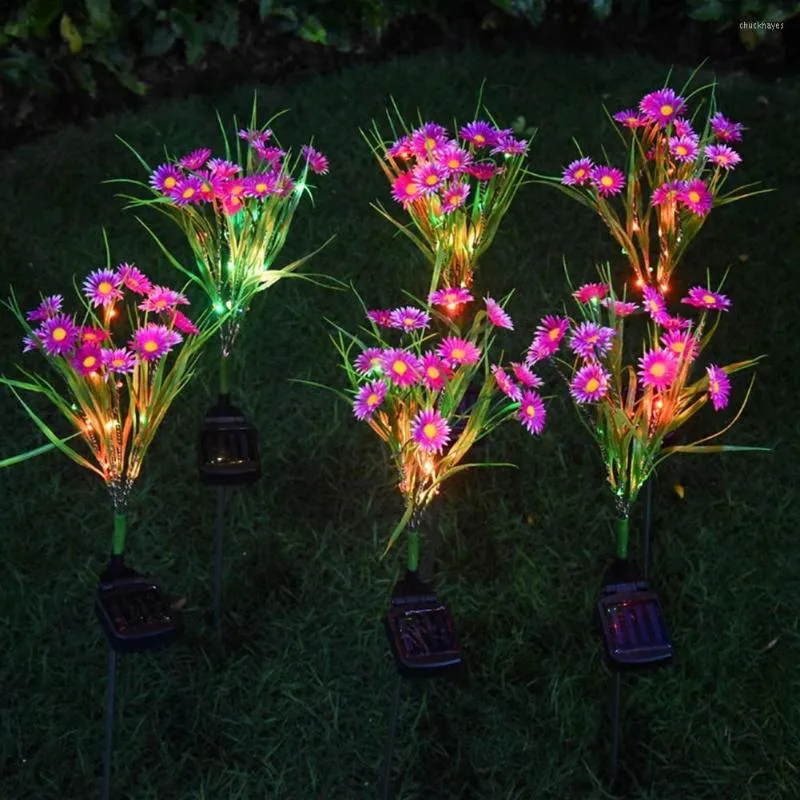 Solar Light LED Chrysanthemum Lawn Lamp utomhusvattent￤t tr￤dg￥rdsvilla g￥ng