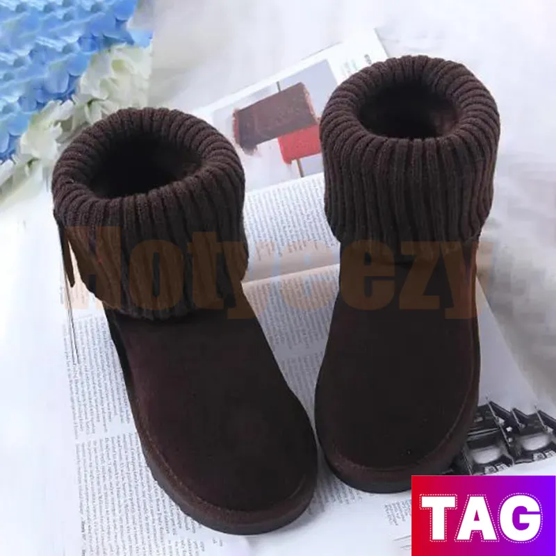 Ankle boots Mini Australia Men women shoes Half Knitting booties snow boot Warm sneaker Sand Grey Chestnut Purple Black Chocolate Deep Blue booted Classic Sneakers