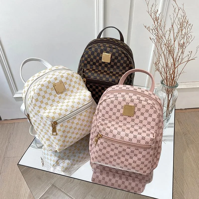 Sac à dos imprimé rétro lettre de luxe de styliste en cuir Pu, petit pour femmes, filles tendance, sacs à dos pour étudiantes