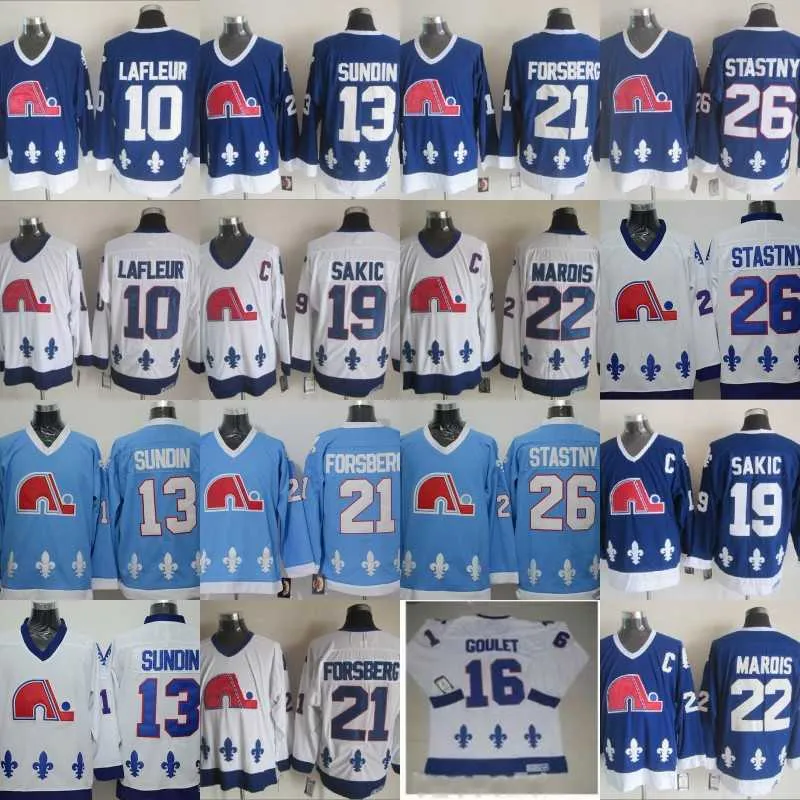 Quebec Nordiques Jersey 10 Guy Lafleur 13 Mats Sundin 16 Michel Goulet