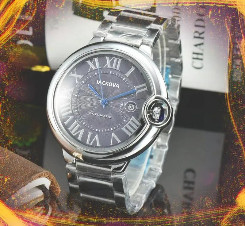 Tre Stiches Orologi meccanici automatici da uomo 43MM Cinturino in acciaio inossidabile fine popolare elegante Orologio da polso con sfera d'aria romana a carica automatica Logo personalizzato