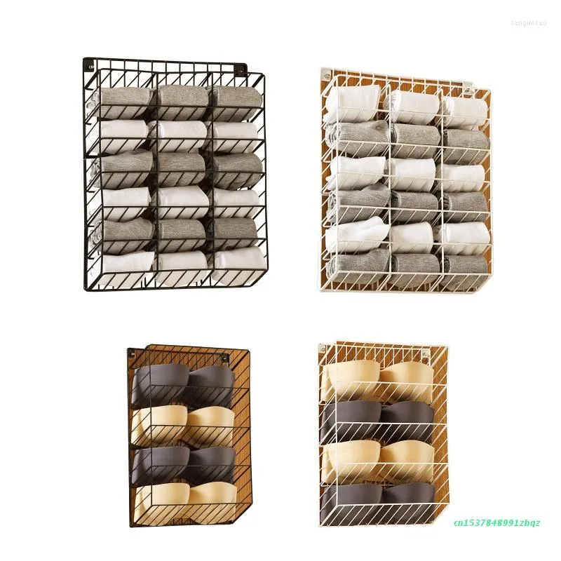 Bralifex Iron Underwear Organizer Wall Mounted Metal Storage Box For
