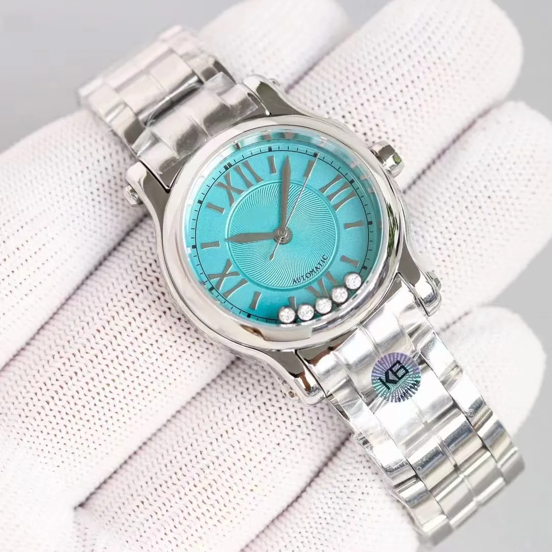 Stylish Ladies Mechanical Watch 316L Silver Case 2892-2 Integrerad Super Movement 30mm Dial Interior Five Diamonds Classic Hot Style Lyxig vattent￤t klocka