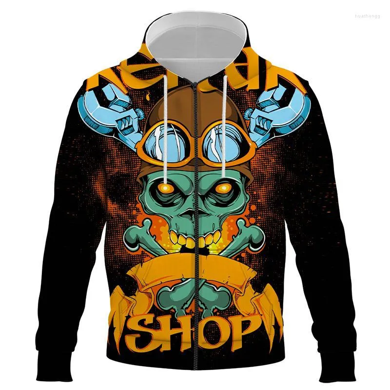 Herren Hoodies Herren Sweatshirts 2022 Cartoon Skull 3D Zipper Hoodie Mode und Damen Sport Streetwear Skateboard Hip Hop