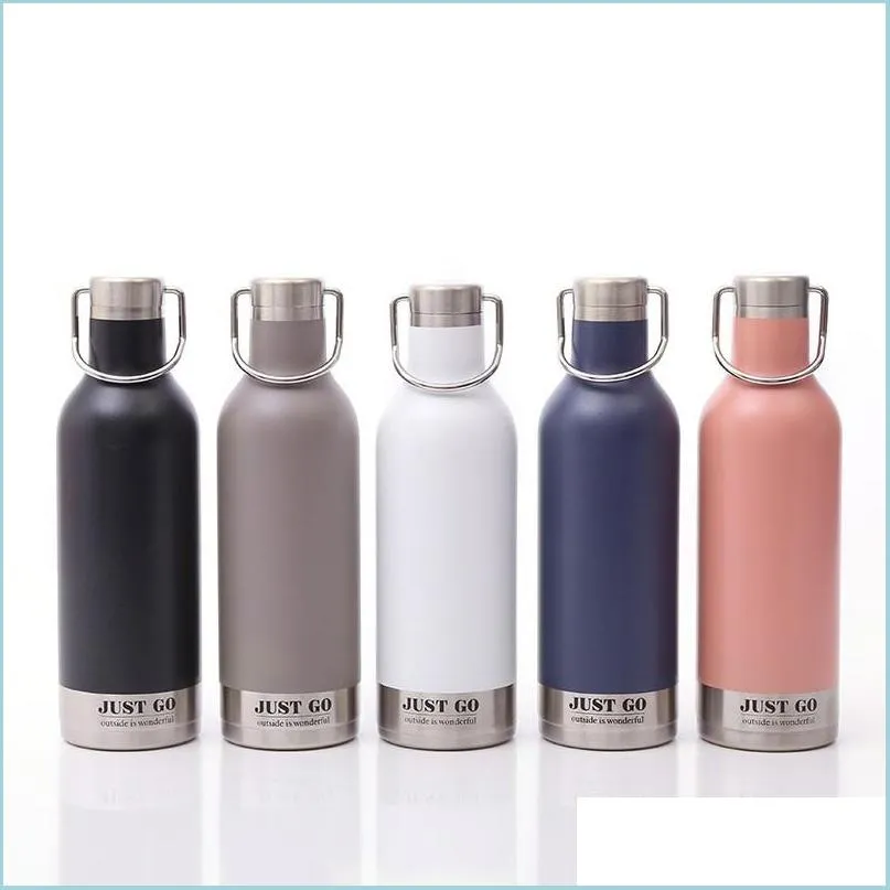 زجاجات المياه الإبداعية الفراغات الرياضية الكأس المحمولة خمسة ألوان زجاجة متين دائمة ارتداء مقاومة لللبان غير القابل للصدأ إسقاط Delive DHSRD