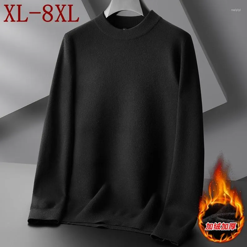 Maglioni da uomo 8XL 7XL 6XL 2022 Maglione a collo alto da uomo d'affari invernale Maglione a maniche lunghe da uomo allentato Pullover casual da uomo in lana