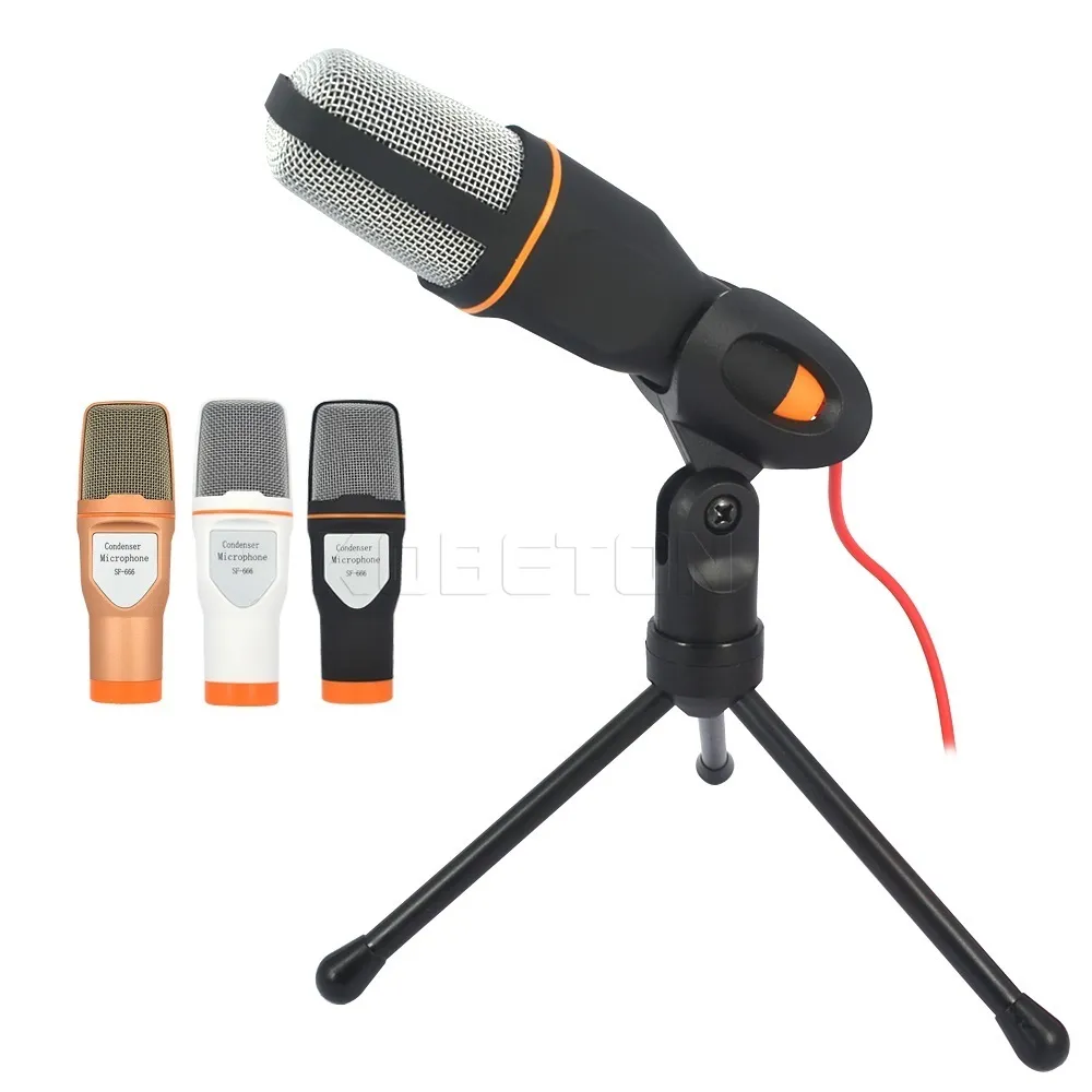 Microfones Professional SF-666 Condenser Microphone Sound Studio с ПК стентом для компьютерного караоке 3,5 мм 221022