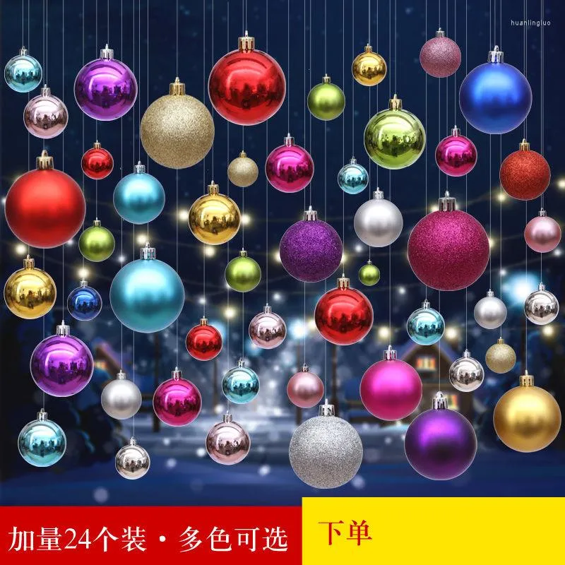 24pcs Colorful Decor For Indoor Outdoor Plastic Christmas Balls