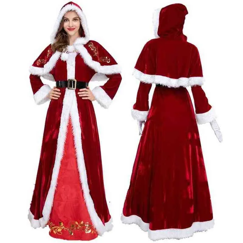 Stage Wear 2020 Women's Christmas Dress Cute Santa Plus Size Red Christmas Performance Come T220901
