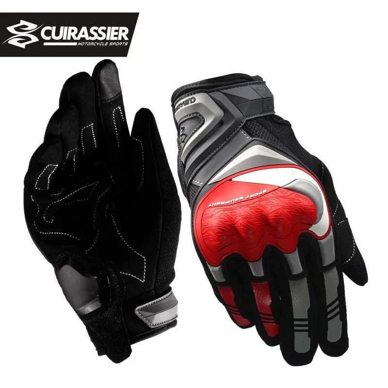 Cycling Gloves Cuirassier Touchscreen Night Rctive Motorcyc Full Finger Protective Racing Biker Riding Motorbike Moto Motocross L221024