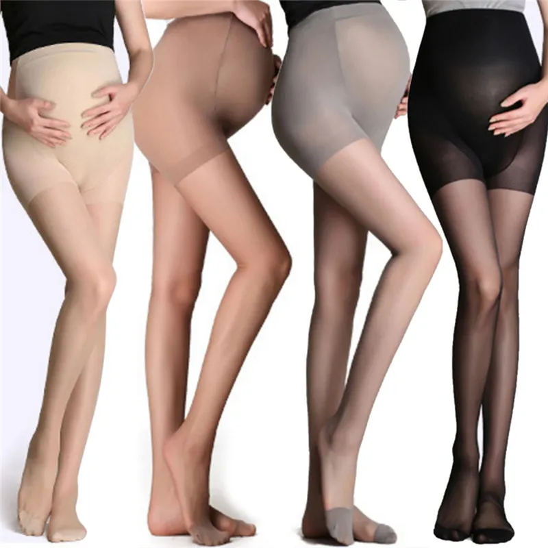 Leggings haute élastiques réglables Ummer bas de maternité femmes enceintes collants de grossesse Ultra ThinTights bas