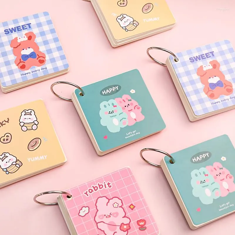 Cartoon Blank Word Book Kawaii Ring Buckle Notepad Memo Pad Korean Stationery Office Accessories Gift