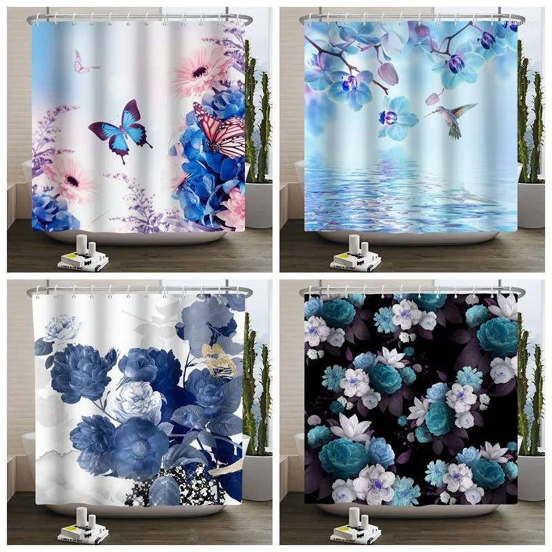 Rideaux de douche Boho Floral luxueux, imperméable, en Polyester, pour salle de bain, texturé, lavable en Machine