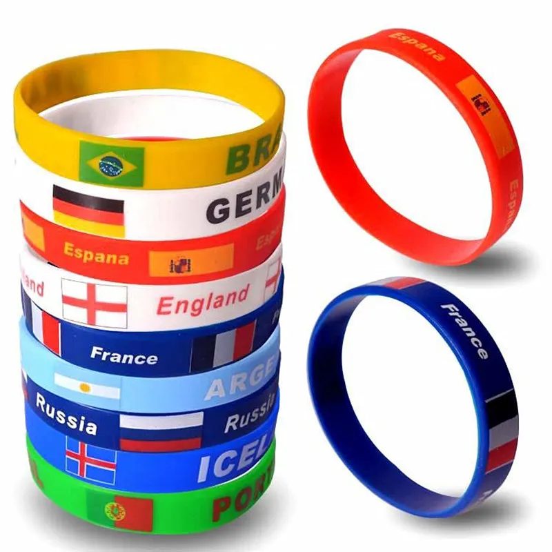 Bracelets porte-bonheur 1 pc Hommes Femmes 39 Pays Drapeau Imprimer Bracelet En Silicone Sport Amitié Bracelet En Caoutchouc Poignet Bande Bracelet Accessoires Souvenir 221024