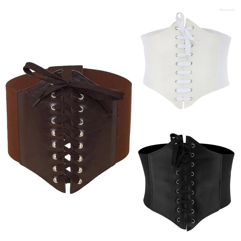 Ceintures Sexy Femmes Top Corset avec ceinture réglable Femme Solide Couleur Lift Up Mascarade Party Crop Multi Slim Wrap