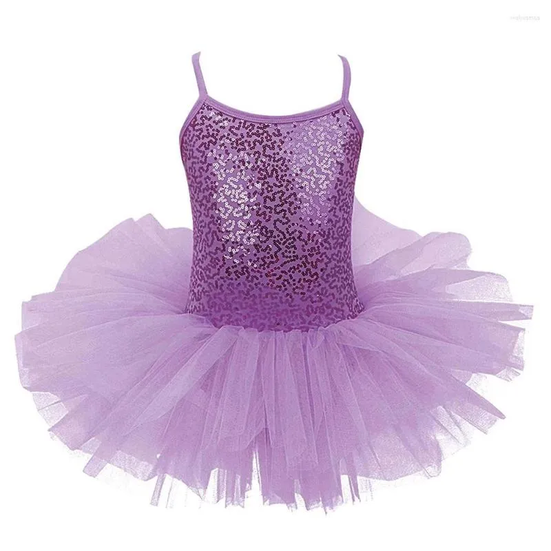 Vestidos de niña Niños Niñas Vestido de tutú de ballet profesional Lentejuelas Sin mangas Gimnasia Entrenamiento Leotardo Danza Bailarina Disfraces Ropa de baile