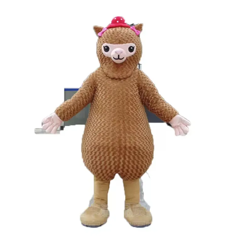 Vestido Disfraz de mascota de Alpaca Disfraz de Halloween Navidad Vestido de fiesta Folletos publicitarios Ropa Carnaval Traje para adultos unisex