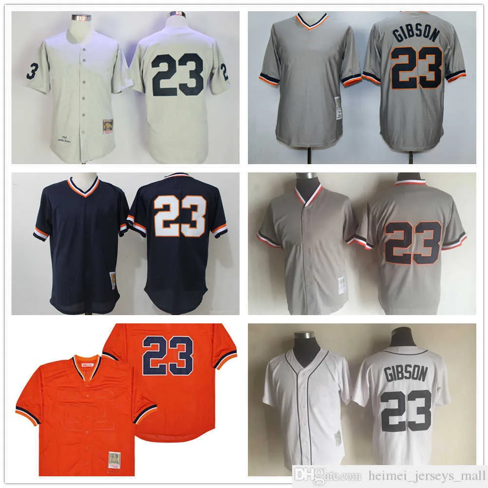 Movie Mitchell and Ness Baseball Jersey Vintage 23 Kirk Gibson Jersey Stitched Breathable Sport Sale High Quality Man Gray 1968 Orange Navy