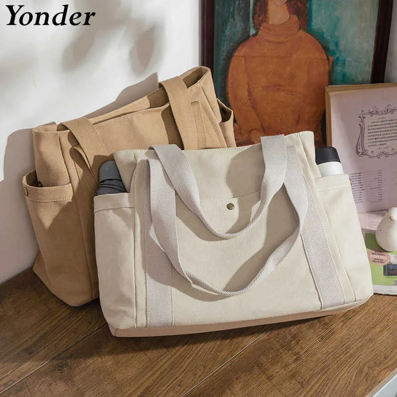 Shoulder Bags A4 Large Female Tote Canvas Fabric Women's Big Casual Handbags for Women School Teenager Ladies 221024