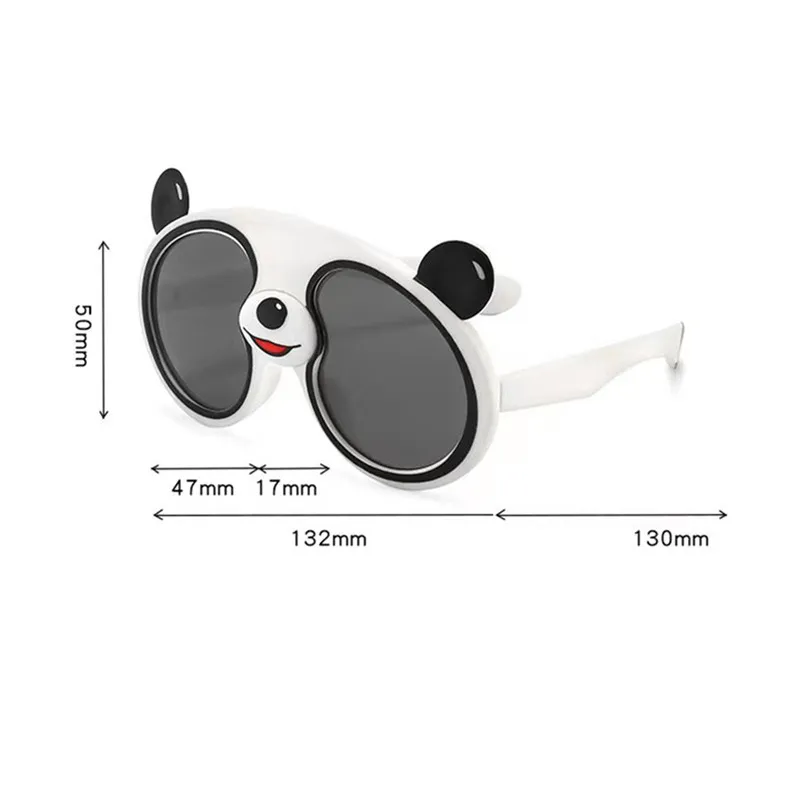 Sevimli çizgi film panda şekil polarize güneş gözlüğü trend çocuk gözlükleri yüz dekor çocuk günü hediye
