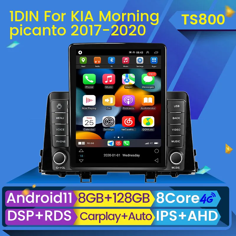 2 Din Android 11 자동차 DVD 스테레오 라디오 멀티미디어 KIA PICANTO 아침 2016-2019 멀티미디어 스테레오 GPS BT