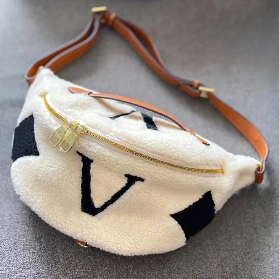 Lyx Designers väska Lady Teddy Midjeväska Lammull Damvelour berömt bälte bum Bag fanny pack herr handväska handväska Midja bröst bumbag Axel Clutch Crossbody