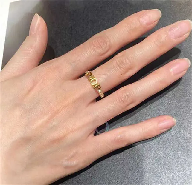 Designer Band Rings Fashion Gold Letter Band Rings Bague For Women Lady Party Wedding Lovers Gift Engagement Jewelry