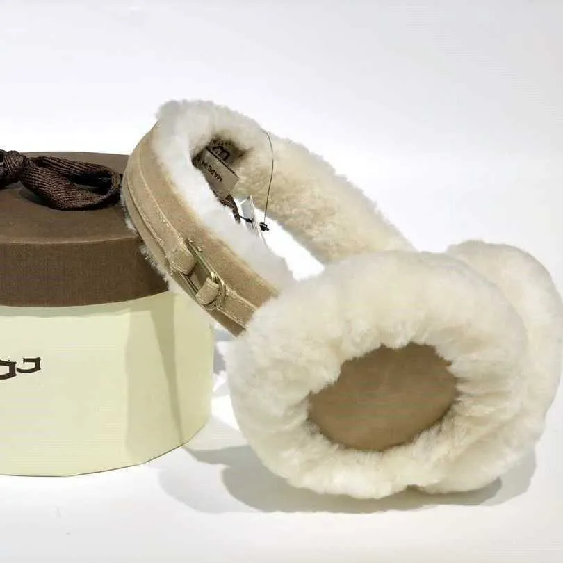 Muffs Ear Muffs Sheepskin Fur Designer Earmuffs Metal Versatile Ear