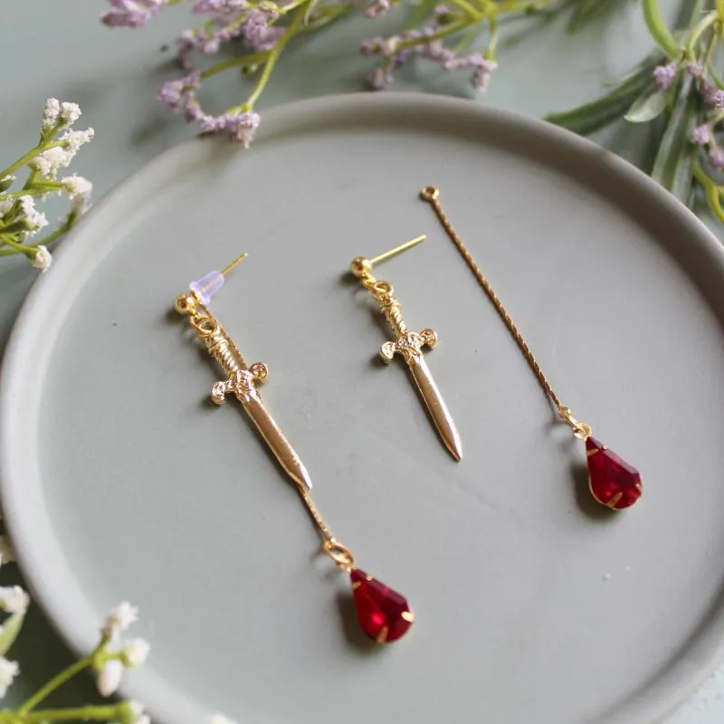 Dangle Earrings Dagger Stud In Gold Or Silver- Dangly Earrings- Sword Jewelry- Jewelry