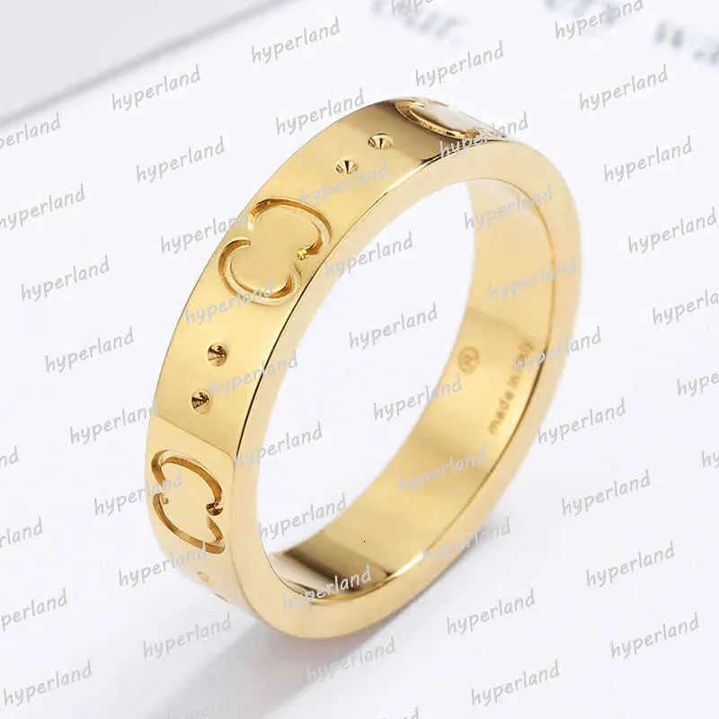 Bangle Rose Gold Lells Mens Hip Hop Woman Love Love Ring Engagement for Women Luxury Jewelry Retro 925 Silver Letter Anelli Ringe G 2022