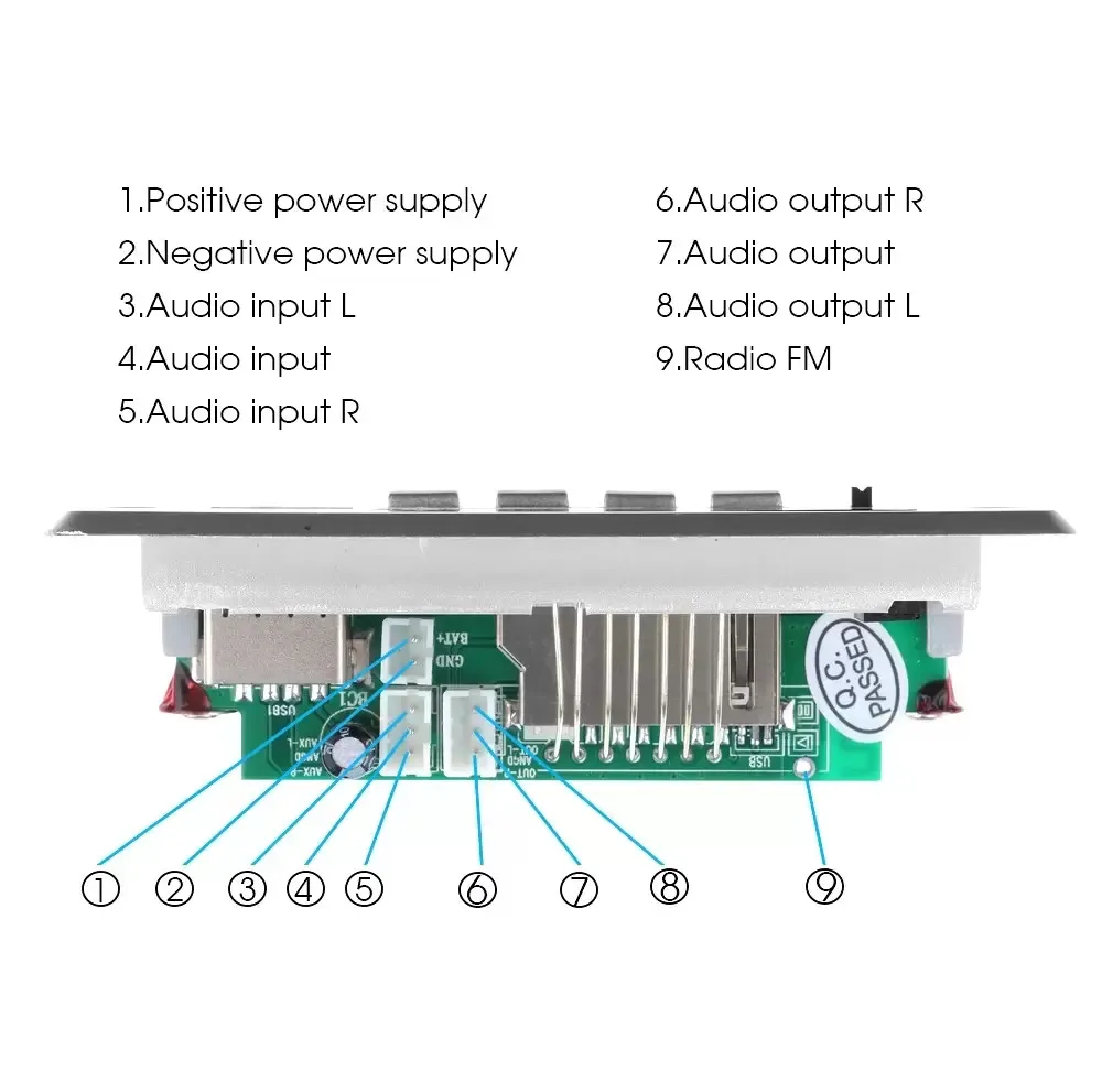 Bluetooth V50 MP3 Stereo Decoding Module Wireless USB MP3 -плеер TF SLOT FM Пульт для автомобильного динамика Phone2596851