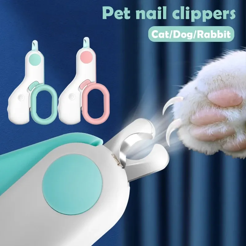 Cães de gatos profissionais cortador de cortador de unhas com tesoura de luz LED para ferramentas de helicóptero de cães Clippers de unhas Acessórios para animais de estimação