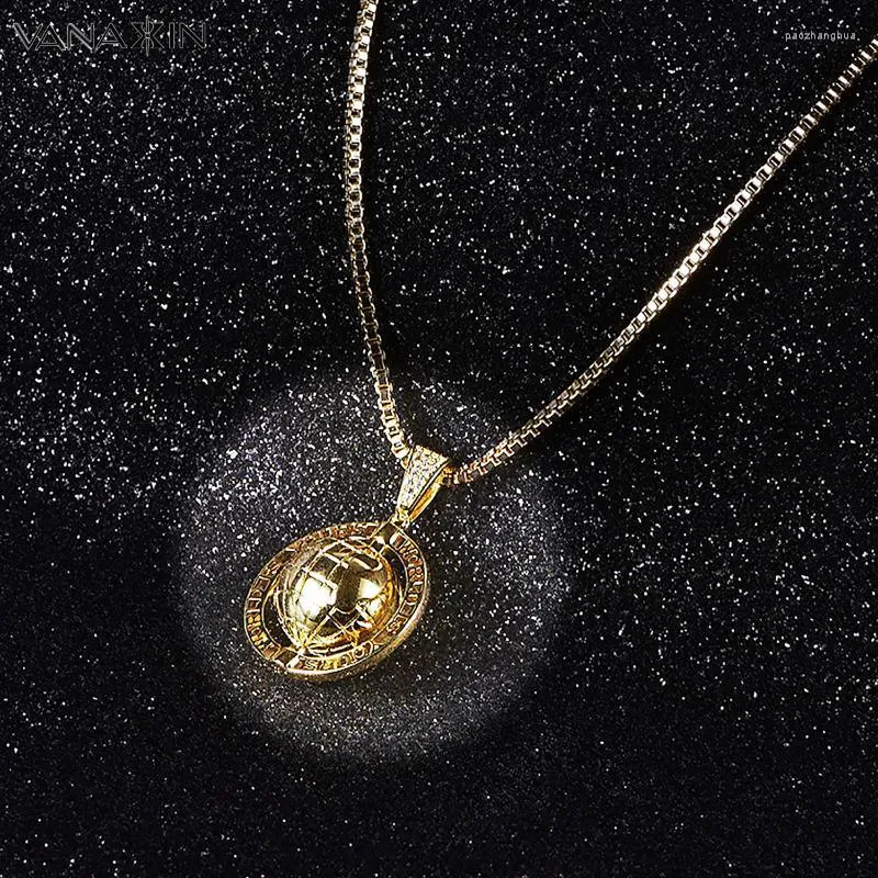 Pendant Necklaces VANAXIN World Rotating Globe Vintage Antique Glassglobe Charm Hip Hop Necklace Jewelry Gift2330