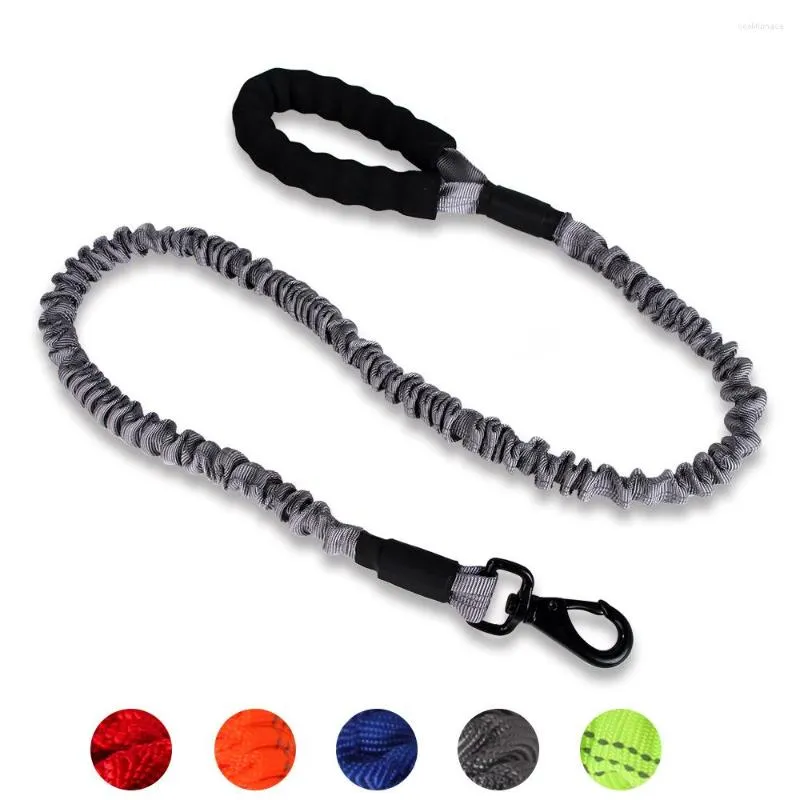 Dog Collars Strong Pet Leashes High Elastic Reflective For Large Outdoor Walking Traction Nylon Leads Soft PP Handle Pets Supplier