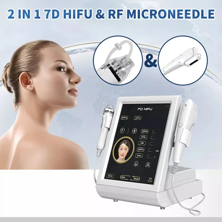 7D HIFU Facial Lifting Skin Care Machine High Intensity Focused Ultrasound Equipment With RF Microneedling Fractional For Wrinkle Removal Neck Tightening