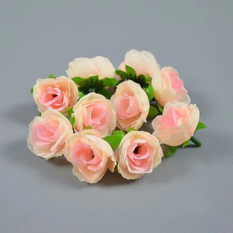 500pcs 3 cm jedwabny kwiat róży Rośliny rośliny świąteczne ślub domowy wystrój DIY