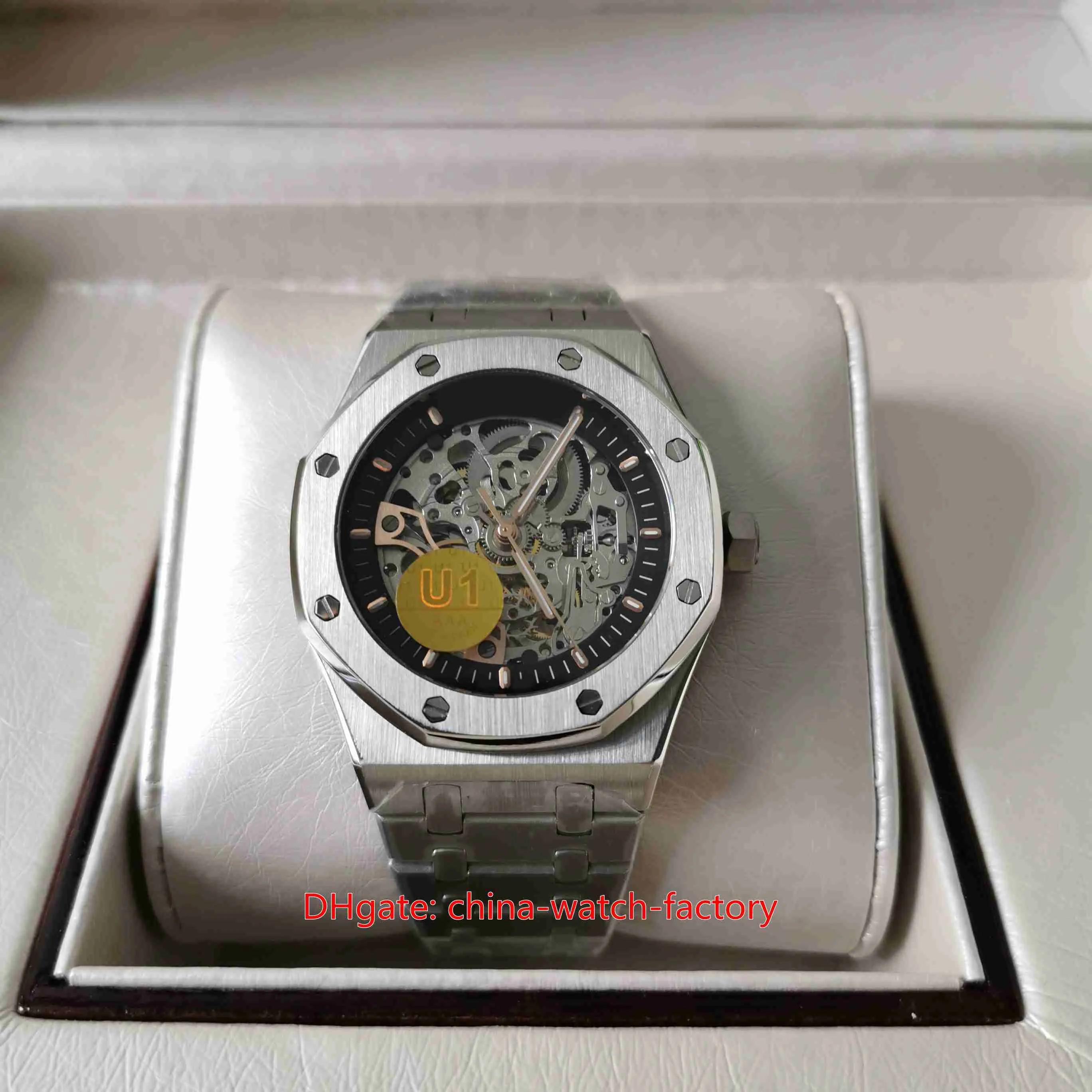 U1F Maker Mens Watch 41 mm Skeleton 26518or OO 1220OR 01 Designer Sapphire Glass zegarki ze stali nierdzewnej Przezroczyste mechaniczne automatyczne zegarki męskie E1W4