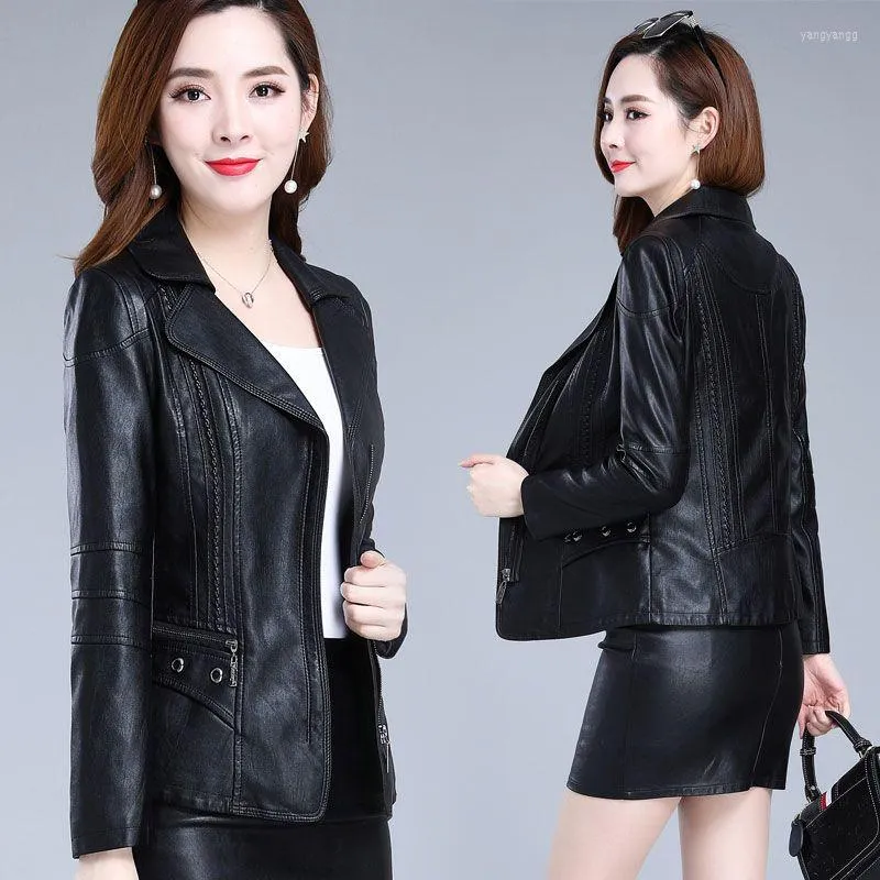 Women's Leather Woman Coat Thicken Faux Female Fur Jacket Feminino Ladies Slim Fit PU Outerwear Overcoat G04