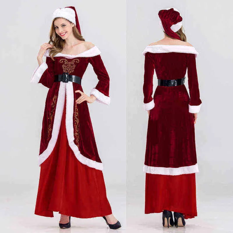 Stage Wear Santa Woman Clothes Fire Hot Style Come Christmas Performance T220901