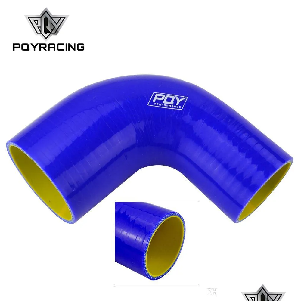 Abrazaderas de manguera Pqy - 2"-2.5" 51Mm-6M Reductor de codo de 90 grados Tubo de manguera Sile Entrada turbo Azul o negro con interior amarillo Pqy-Sh902025-Qy Dhs1P