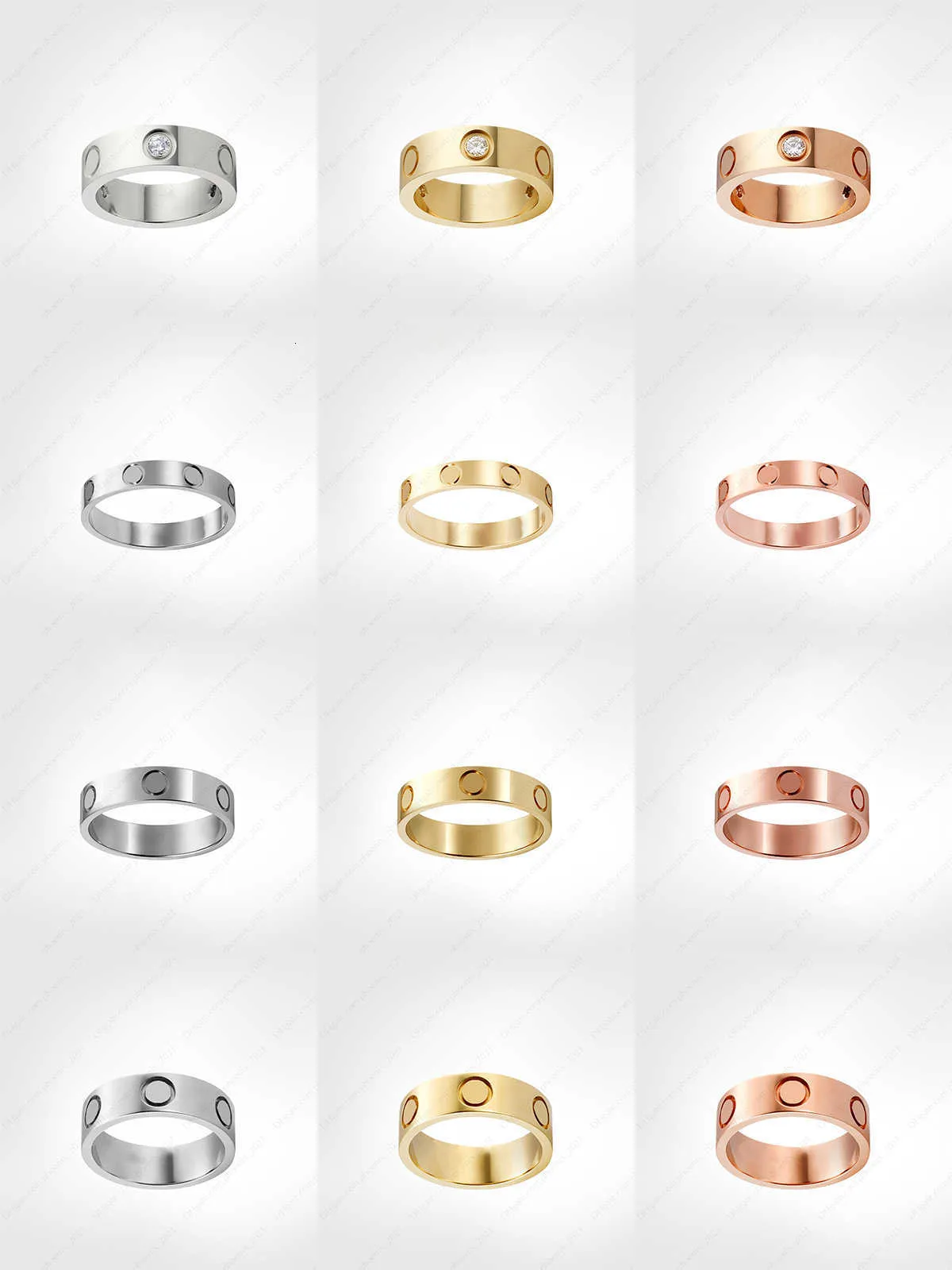 Bracelet amour bague à vis pour hommes bagues bijoux de créateurs de luxe classiques femmes Acier au titane Alliage Plaqué or Or Argent Rose Ne se décolore jamais Non allergique