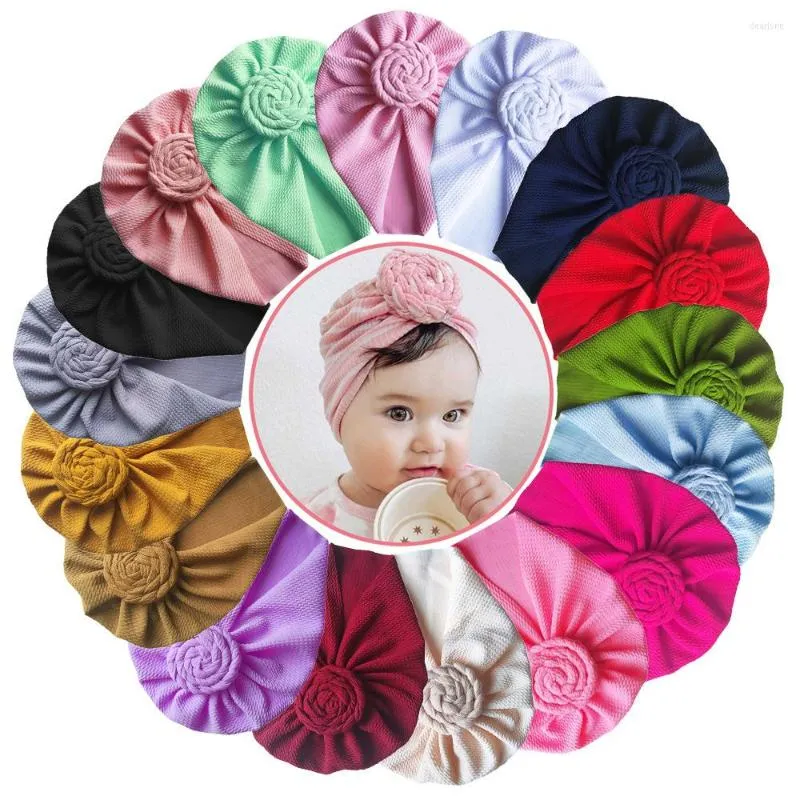 Cappelli 2022 Cappello turbante in maglia Waffle Euncinetto per bambini Busine neonate neonati per bambini