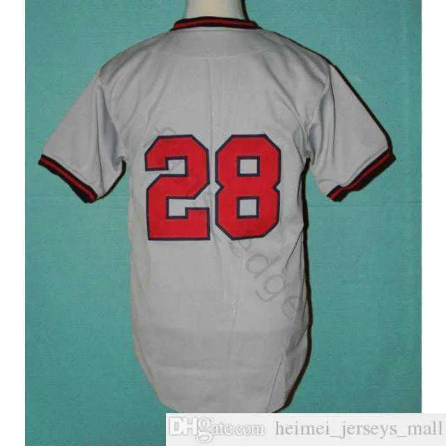 Großhandel Günstige EDMONTON TRAPPERS BASEBALL JERSEY #28 Herren genähte Trikots Shirts Top-Qualität Größe S-XXXL Schneller Versand