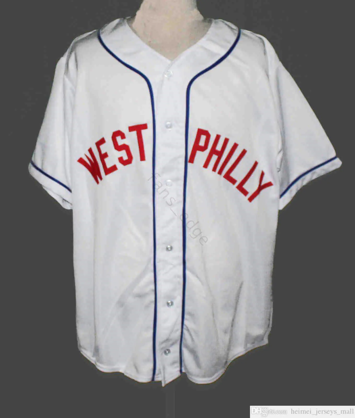 Tani West Philly Fresh Prince Baseball koszulka 1 pełna haft męskie koszulki koszule rozmiar S-xxxl szybka wysyłka