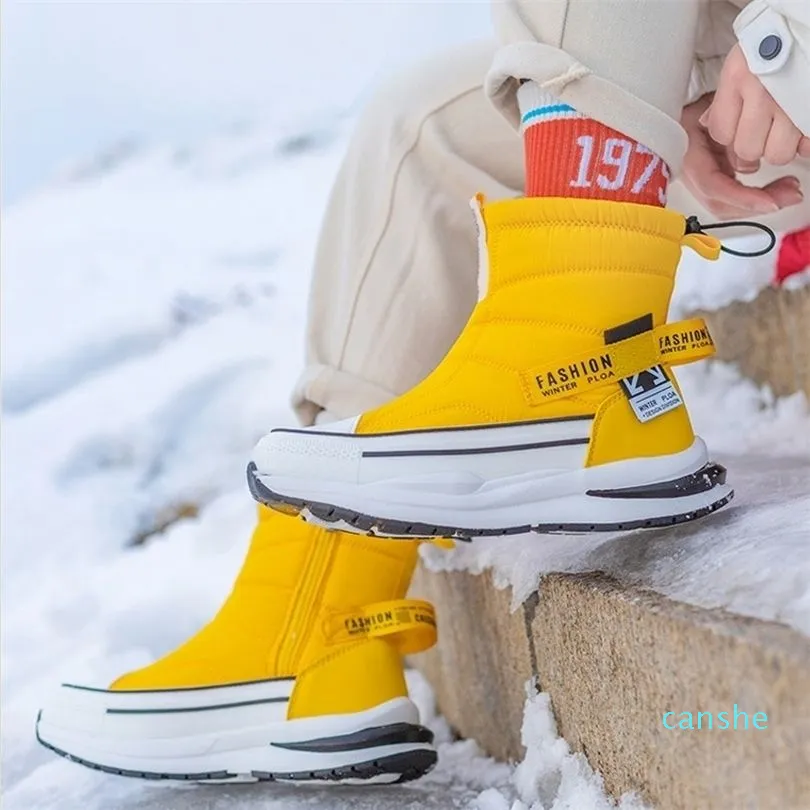 부츠 겨울 여성 멀티 컬러 눈 두꺼운 따뜻하고 안티 스틱 커플 봉제 방수 캐주얼 신발 221022