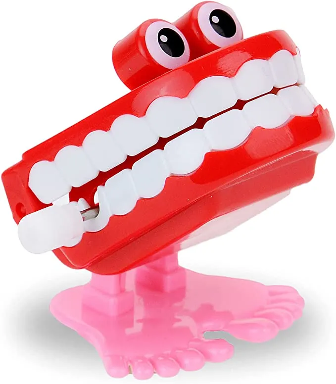 Wind Up Toys Chattering Teeth With Eyes 1.75 Inch Bulk Playset For