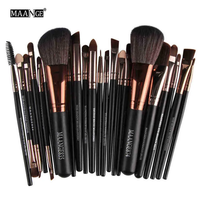 Make up Brush Ensemble de pinceaux maquillage professionnels 22 pices pour sourcils surligneur poudre fond teint ombre paupires 0311