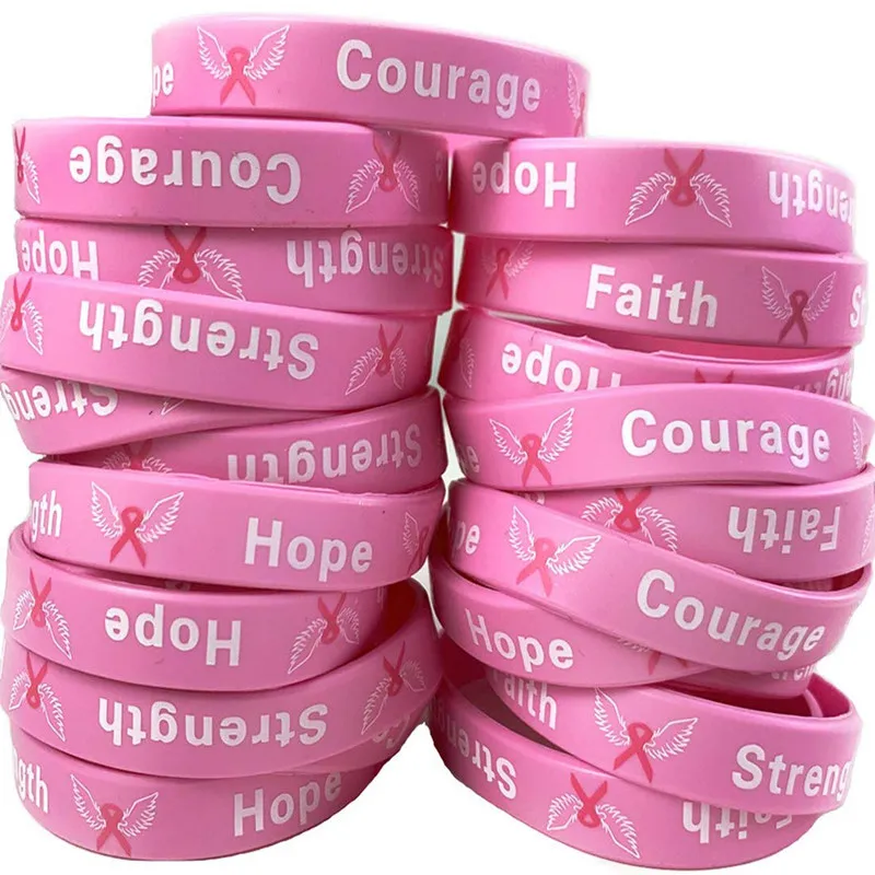 Consapevolezza del cancro al seno Bracciale in silicone HOPE FAILH COURAGE